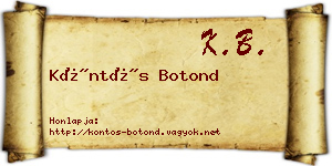 Köntös Botond névjegykártya